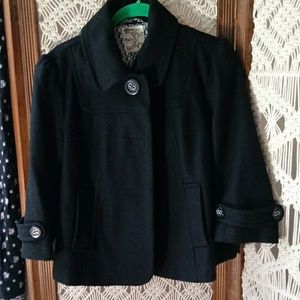 Tulle cropped swings trapeze coat Sz S